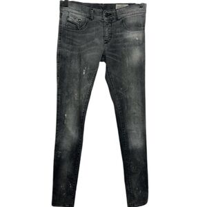 Diesel Livier Grey Super Skinny Distressed Jeggings Jeans Women Size 26
